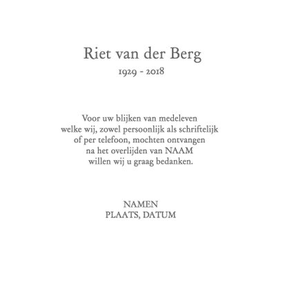 Bedanktkaart na overlijden (afbeelding naar keuze) 3