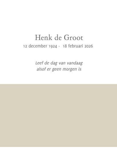Bedanktkaart na overlijden (kleur naar keuze) 2