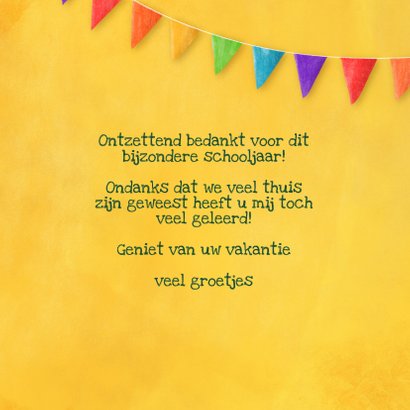 Bedanktkaart voor een meester met opgestoken vingers 3