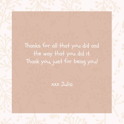 Bedanktkaartjes, Thanks roze bloemen 3