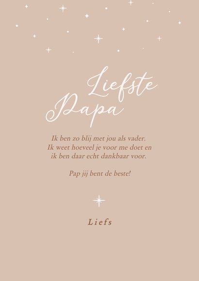 Beige fotokaart Vaderdag met witte sterretjes 3