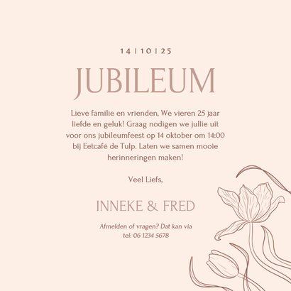 Beige jubileumkaart met vintage bloemen illustratie 3