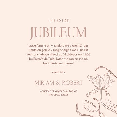 Beige jubileumkaart met vintage bloemen illustratie 3