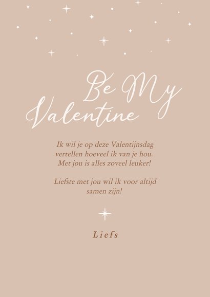 Beige valentijnskaartje met foto en sterretjes en naam 3