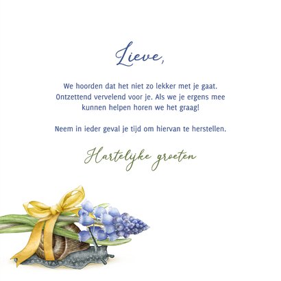 Beterschap burn out blauw druifje met slak 3