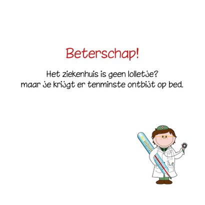 Beterschap grappige kaart met een dokter 3