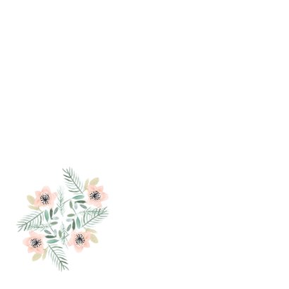 Beterschap kaart met bloemen aquarel - natuur 2