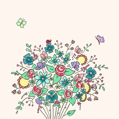 Beterschap vrolijk boeket bloemen 2