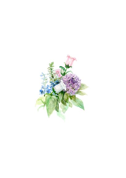 Beterschapkaart met bloemen aquarel schilderij 2