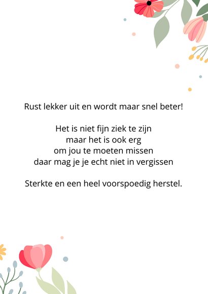 Beterschapkaart met kleurrijke bloemen 3