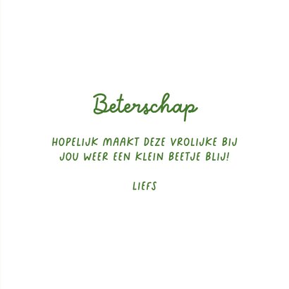 Beterschapskaart bee well soon bijtje bloemetje vrolijk 3