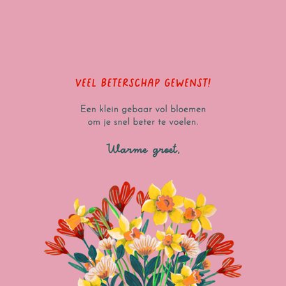 Beterschapskaart bloemen boeket illustratie lief kleurrijk 3