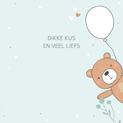 Beterschapskaart - Dieren met ballon en confetti 3