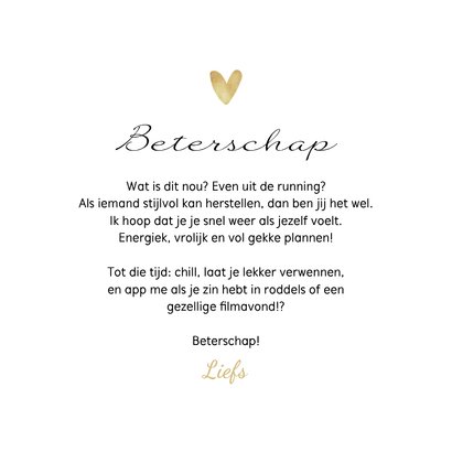 Beterschapskaart dikke knuffel fotokaart hartjes goud 3