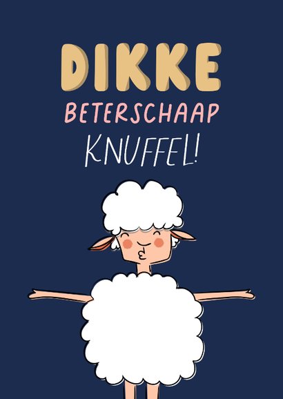 Beterschapskaart Dikke Knuffel Van Een Hip Kaartje2go