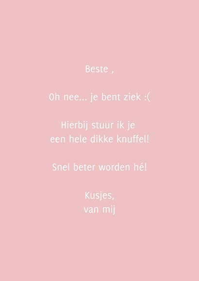 Beterschapskaart een hele dikke knuffel voor jou hartjes 3