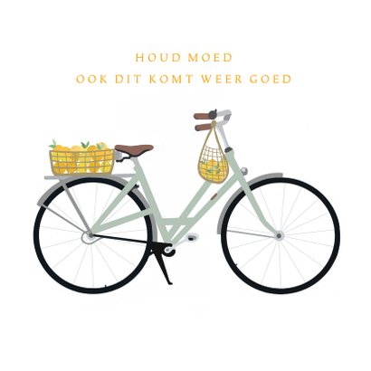 Beterschapskaart fiets met mandje sinaasappels 2