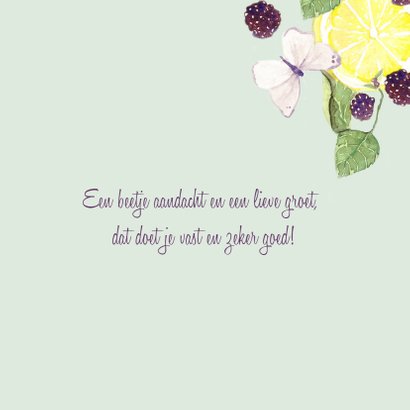 Beterschapskaart fruit met vlinders 3