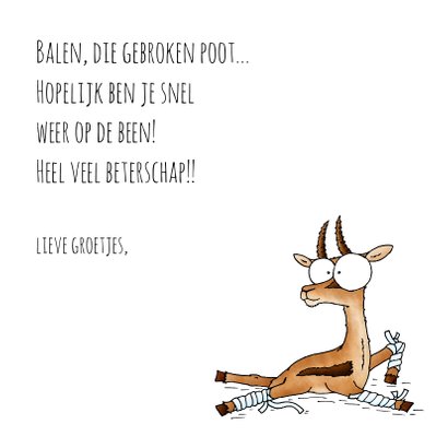 Beterschapskaart gazelle - Voorlopig maar even anti-lopen 3