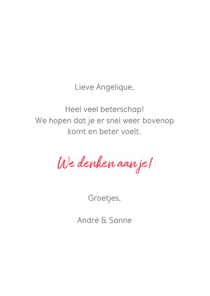 Beterschapskaart Get Well Soon krijt vrouw 3