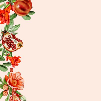 Beterschapskaart granaatappels bloemen 2