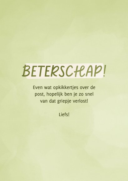 Beterschapskaart hand met envelopje vol opkikkertjes 3