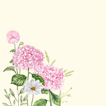Beterschapskaart hortensia's en veldbloemen 2