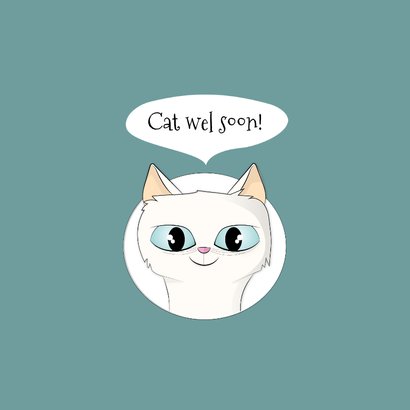 Beterschapskaart humoristische illustratie van kat met pijn 2