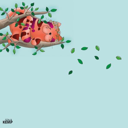 Beterschapskaart Kat slaapt op tak - sk 2