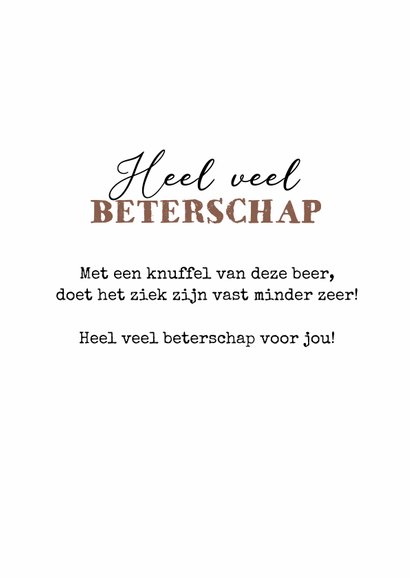 Beterschapskaart kind beer dikke knuffel 3