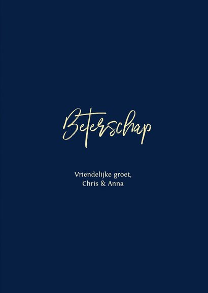 Beterschapskaart klassiek donkerblauw met gouden bloemen 3