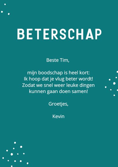 Beterschapskaart man beter word je weer ff beter 3