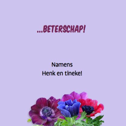 Beterschapskaart met anemonen op steigerhout 3
