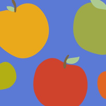 Beterschapskaart met appeltjes geel rood en groen 2