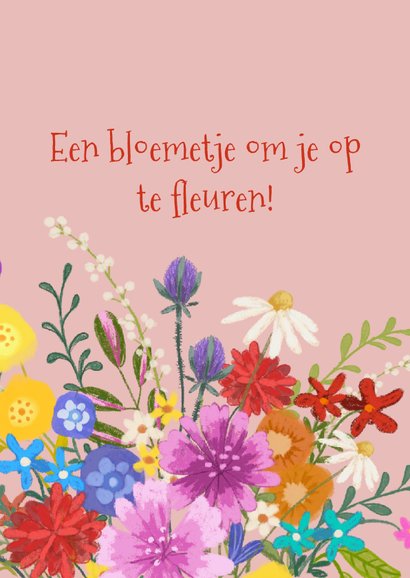 Beterschapskaart met fleurige bloemen in een theekopje 2