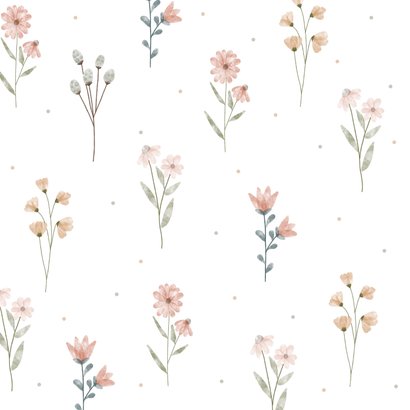 Beterschapskaart met getekend bloemenpatroon 2
