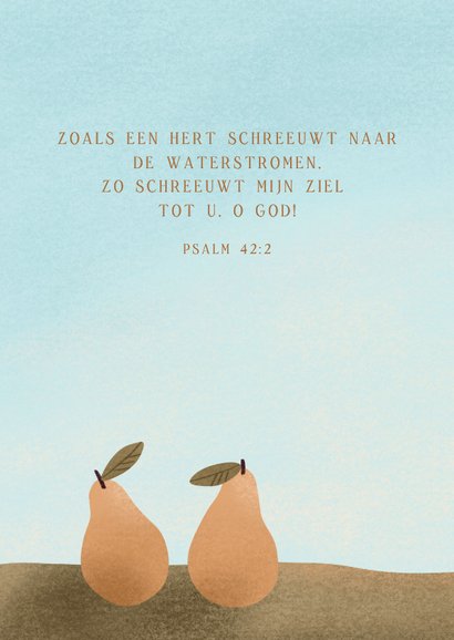 Beterschapskaart met hert bomen en psalm 42 2