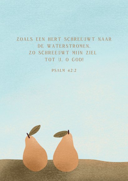 Beterschapskaart met hert bomen en psalm 42 2