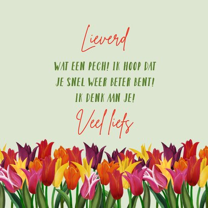 Beterschapskaart met klomp en tulpen 3