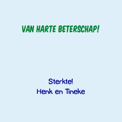 Beterschapskaart met leuk opkikkertje op krukje 3