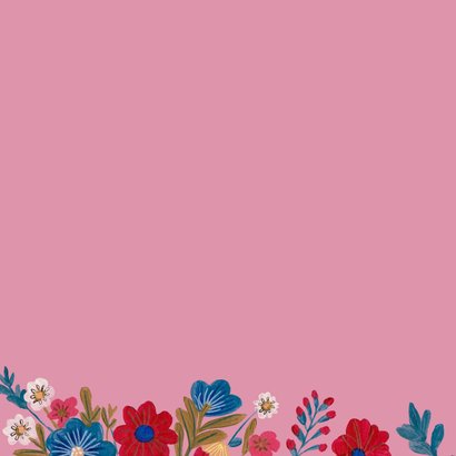 Beterschapskaart met mooie bos bloemen in Delfts blauw vaas 2