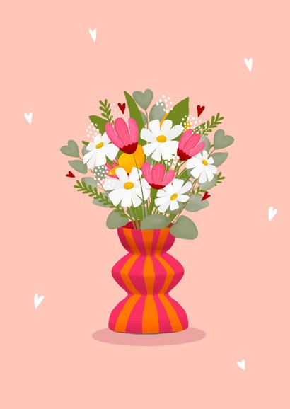 Beterschapskaart met mooie, moderne bos bloemen  2