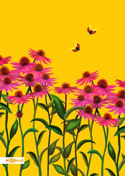 Beterschapskaart met roze bloemen in een postzegel 2