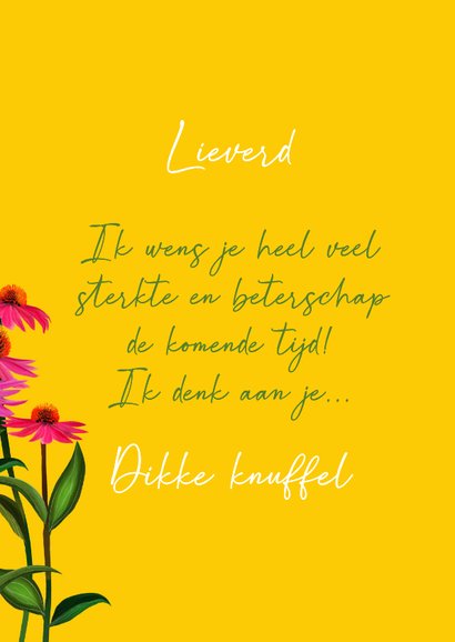 Beterschapskaart met roze bloemen in een postzegel 3