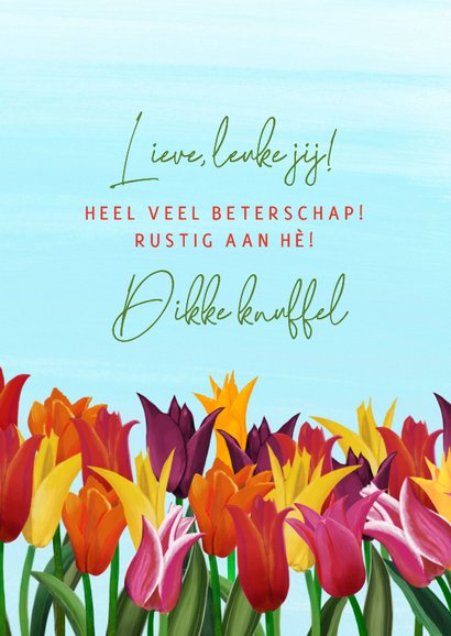 Beterschapskaart met tulpen (zonder tekst) 3