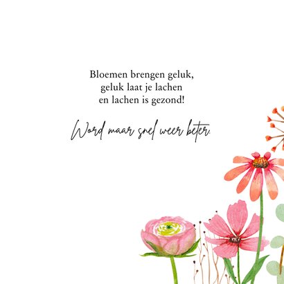 Beterschapskaart met verschillende kleurrijke bloemen 3