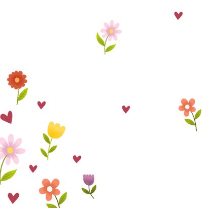 Beterschapskaart met vrolijke bloemen en hartjes 2