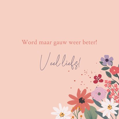 Beterschapskaart met vrolijke bloemen 3
