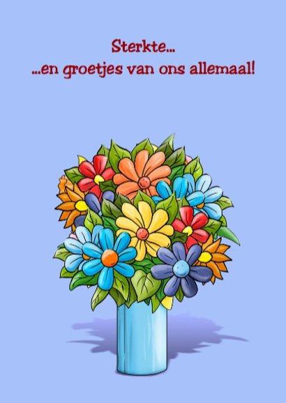Beterschapskaart opkikker met tekst VAN HARTE BETERSCHAP 3