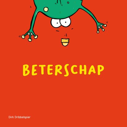 Beterschapskaart opkikkertje groene kikker 2